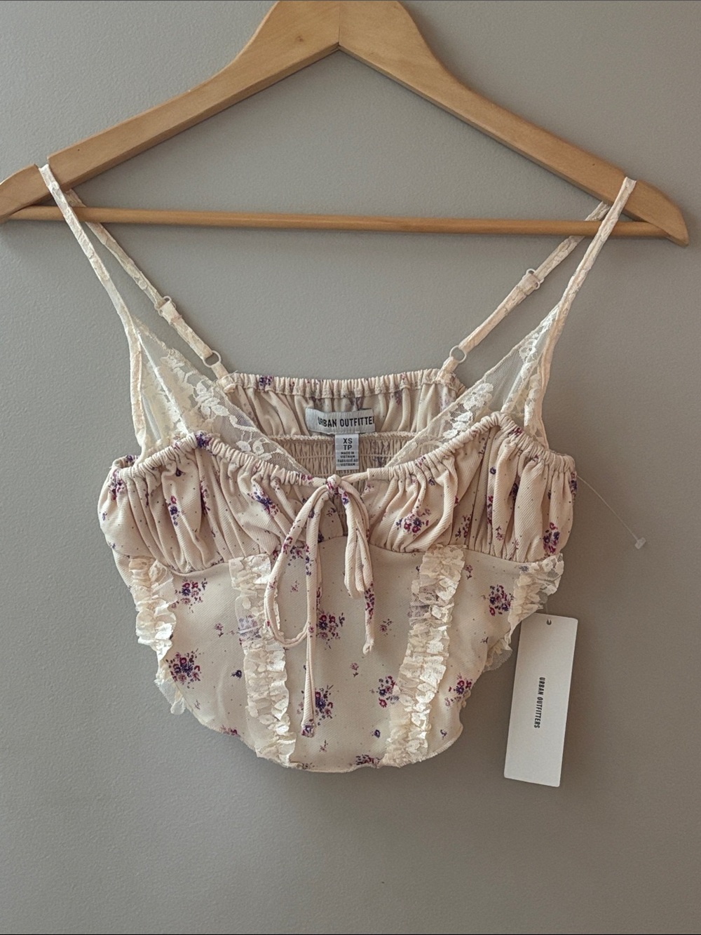 NWT Farrah Sheer Lace Corset Cami XS